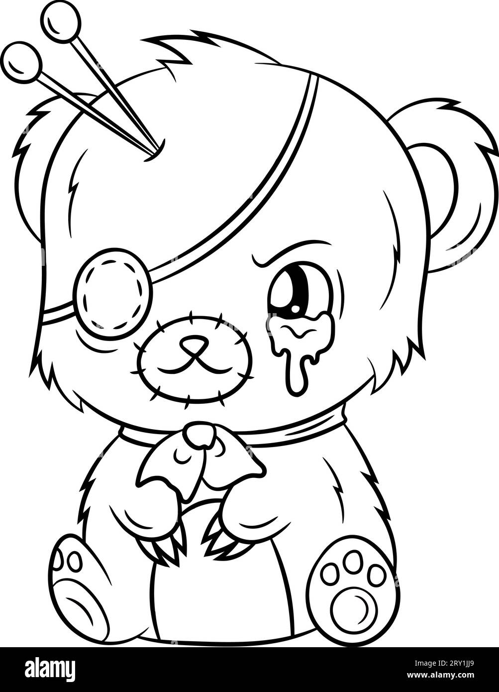 Panda coloring page hi res stock - Pastel Goth Panda Coloring Page For Kid 2RY1JJ9 
