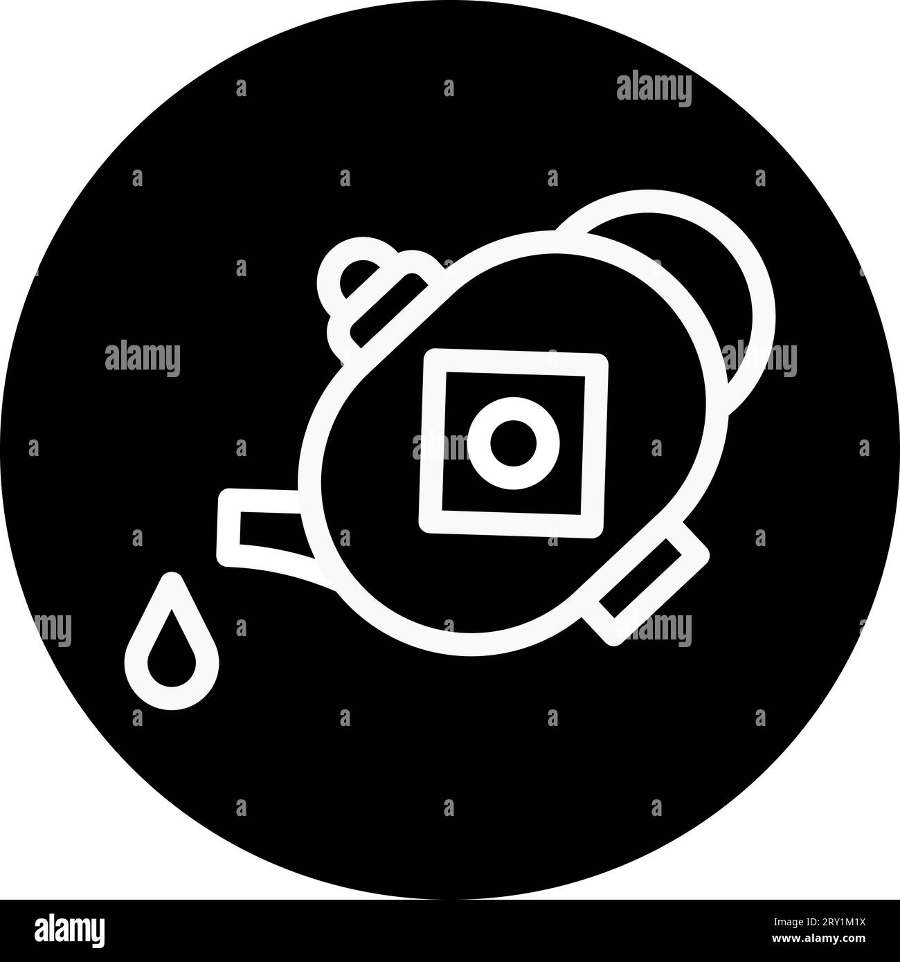 Teapot icon rounded white colour chinese new year vector element and