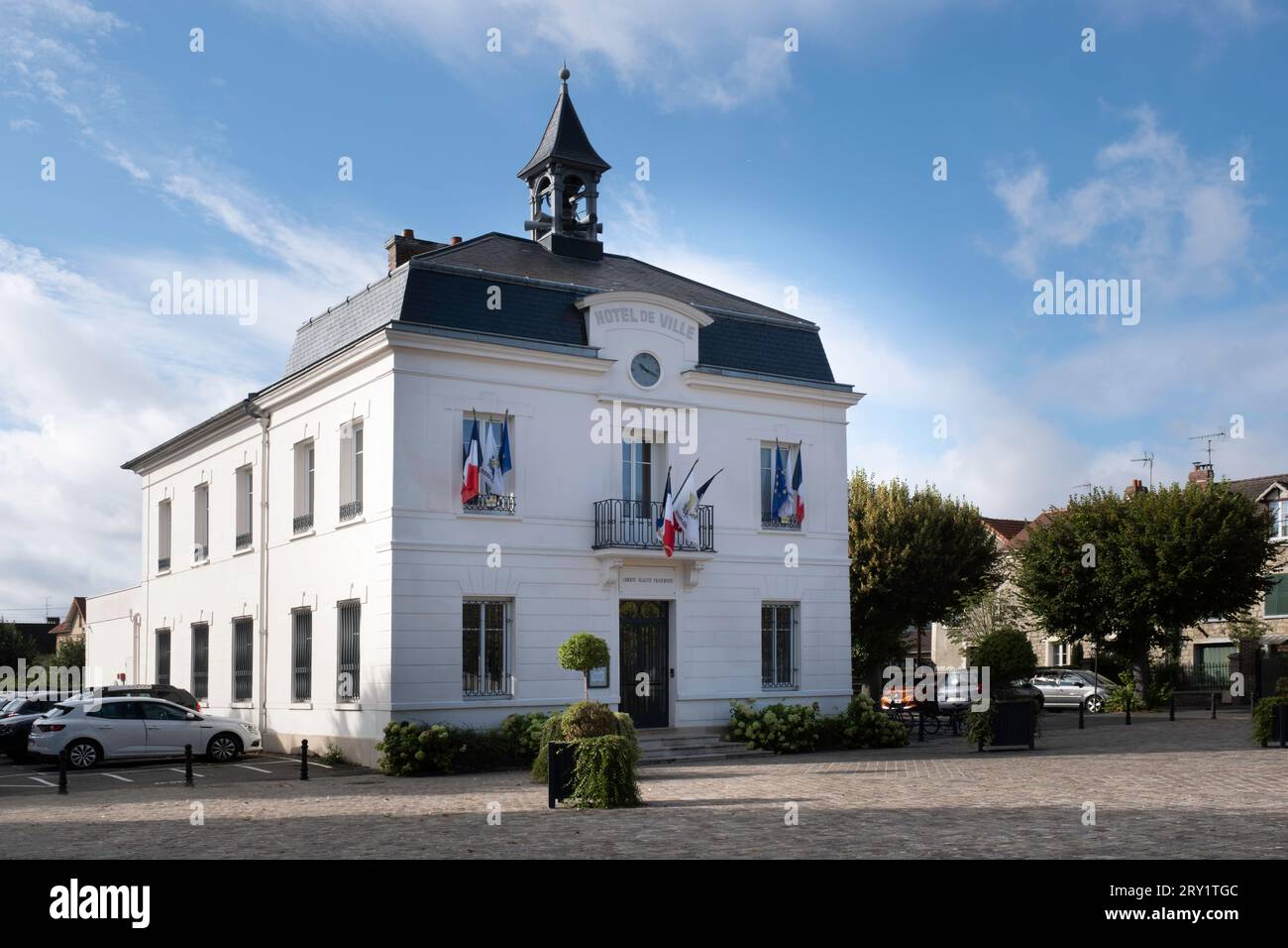 The Mairie or Town Hall (Hotel de Ville) of AuverssurOise, painted in