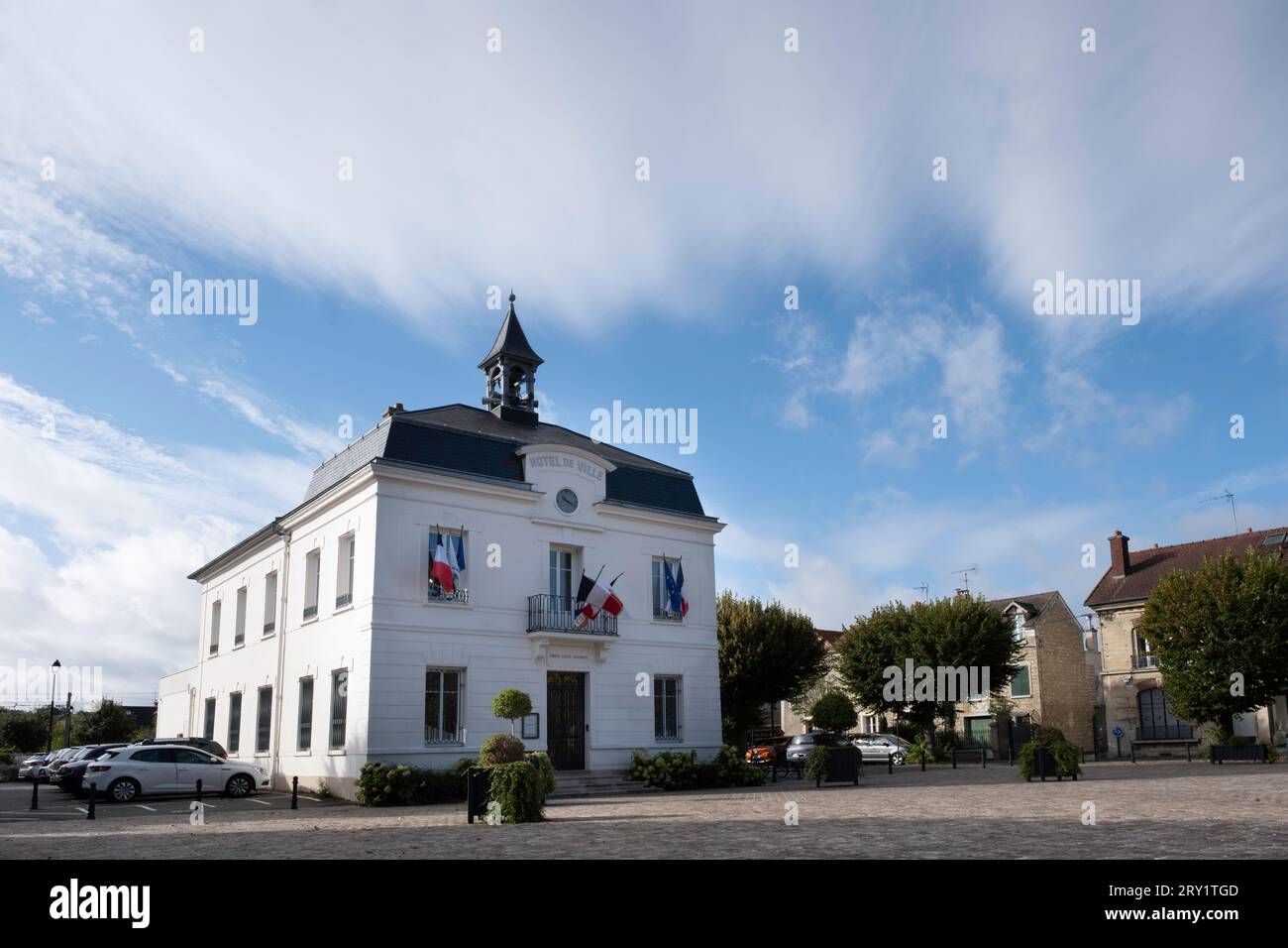 The Mairie or Town Hall (Hotel de Ville) of AuverssurOise, painted in