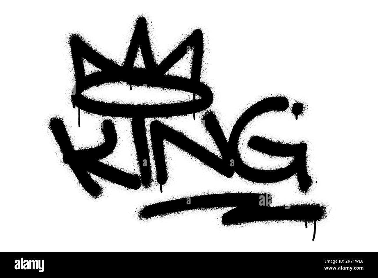 Spray graffiti tagging word KING and stylized crown Stock Vector Image