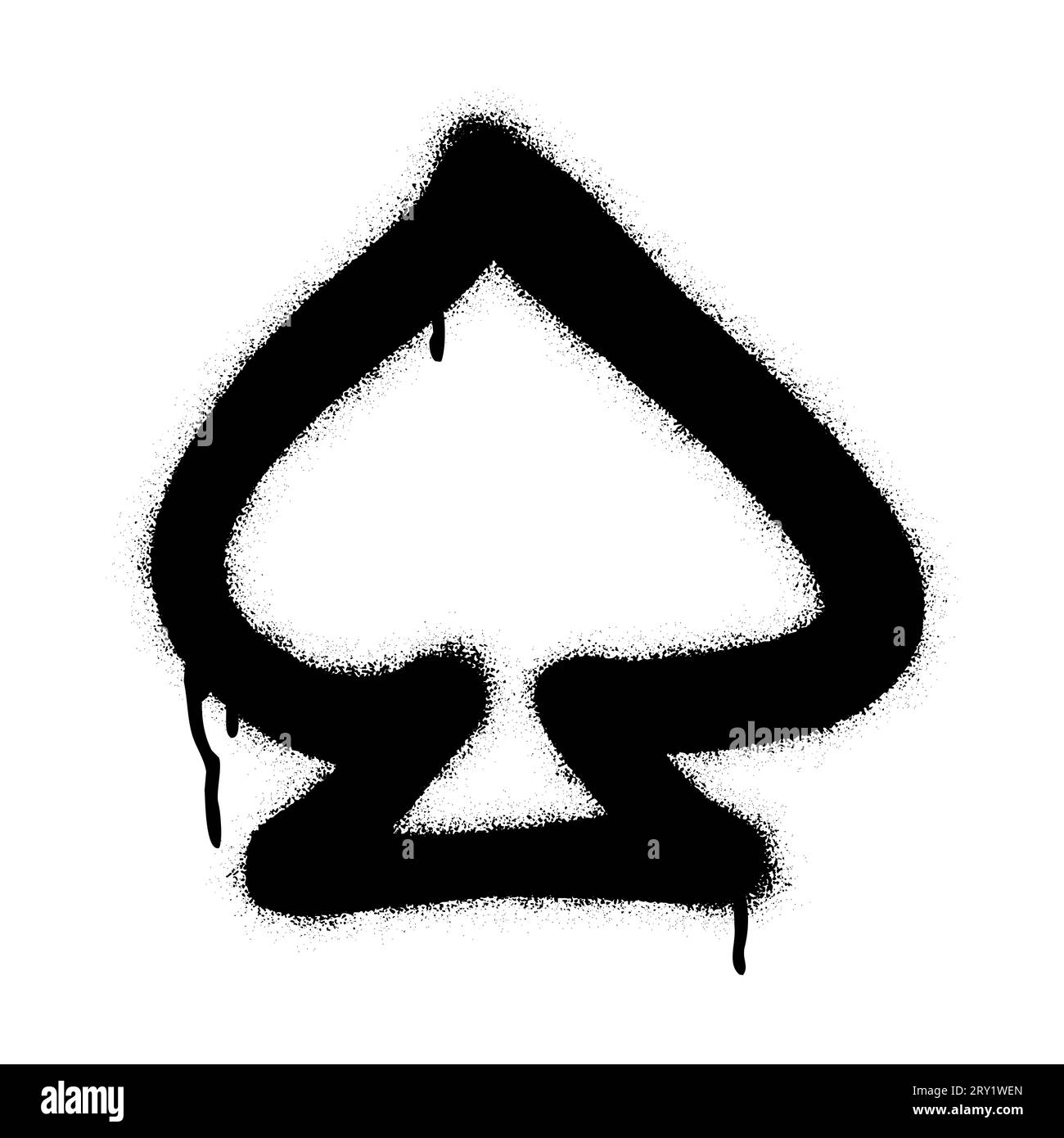 Isolated Spray graffiti card symbol Ace of Spades which represents bad