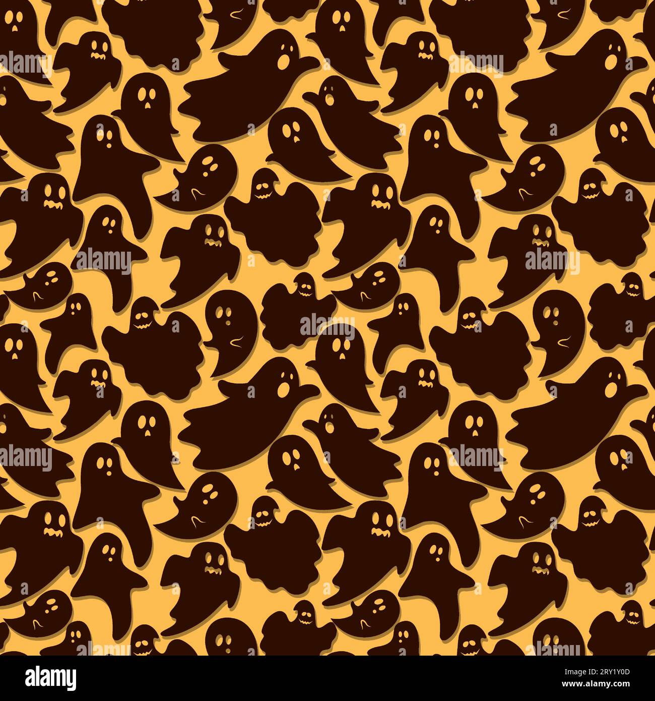 Cute halloween pattern with ghost doodle Stock Vector