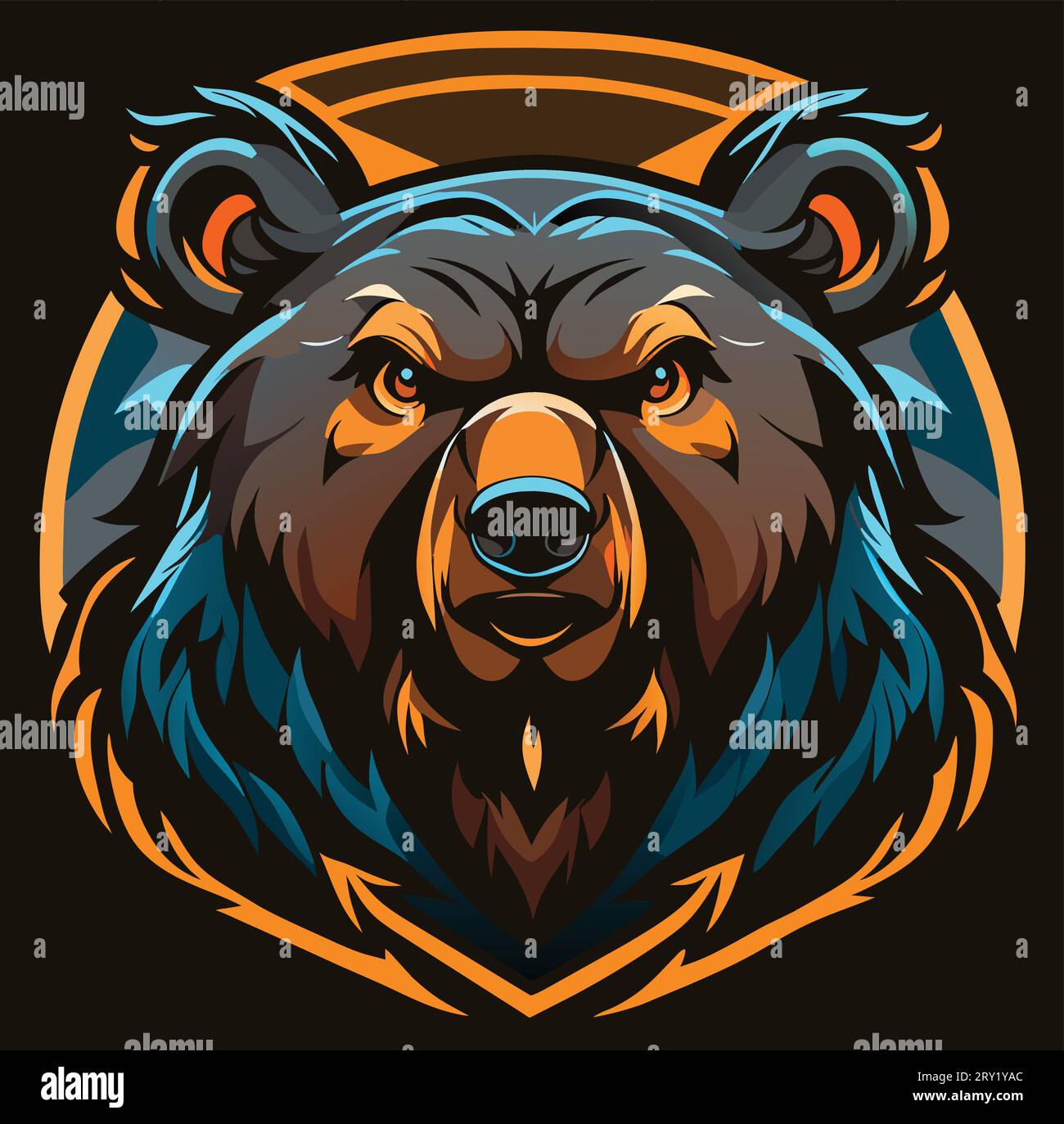 Brown Bear Vector In Logo Style Stock Vector