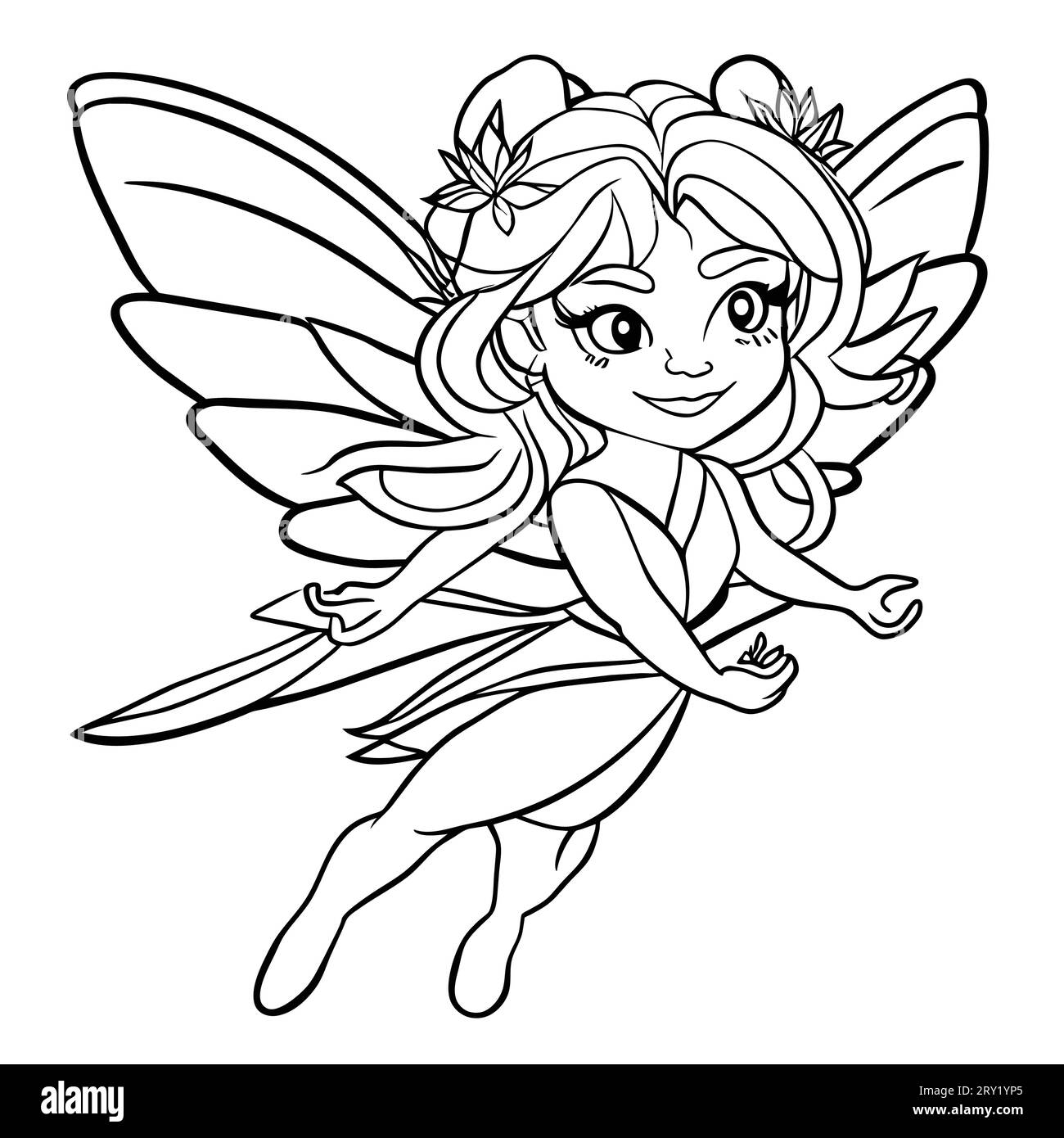 Fairy Beauty Coloring Page for Adults Graphic by KDP INTERIORS MARKET ·  Creative Fabrica