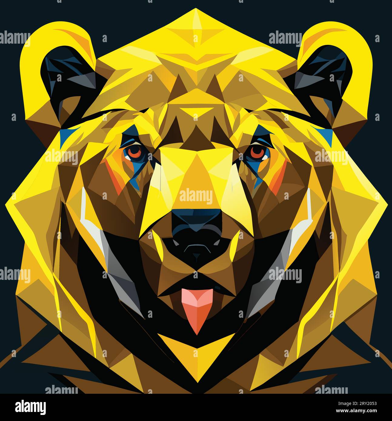 Polygon Style Bear Vector Art Stock Vector
