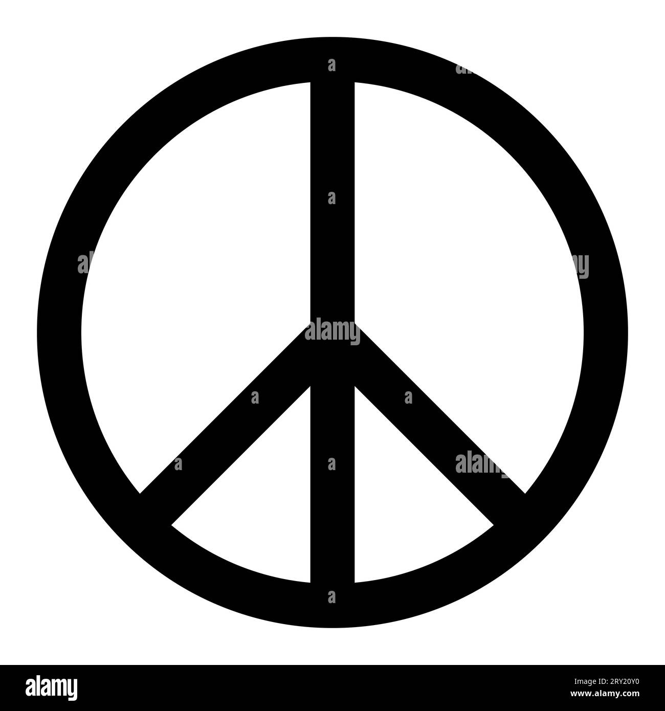 Peace symbol circle peace sign, black and white vector illustration