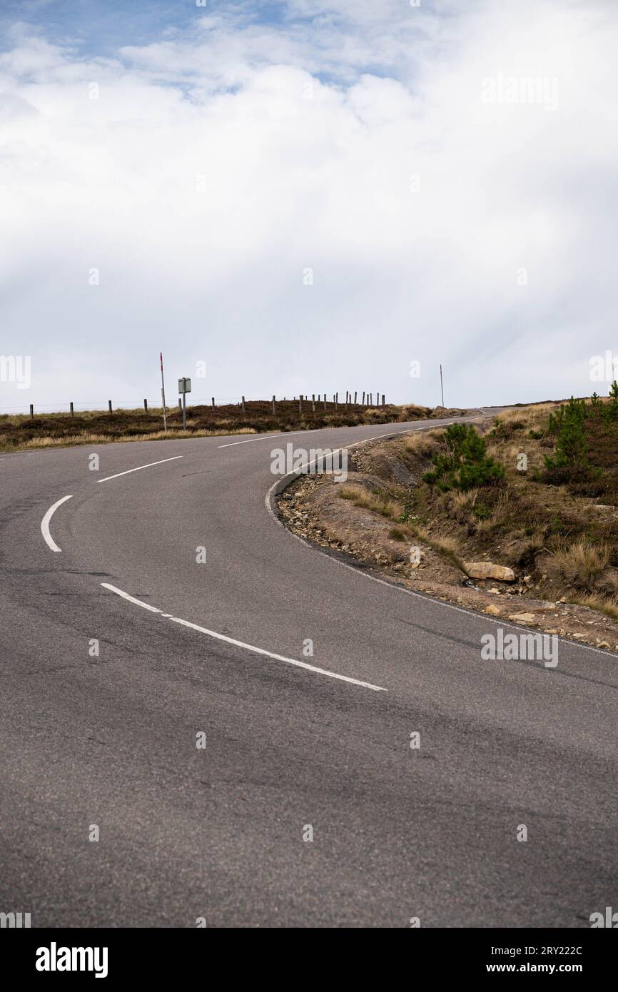 A curvy road in cairngorms national park, scotland Stock Photo