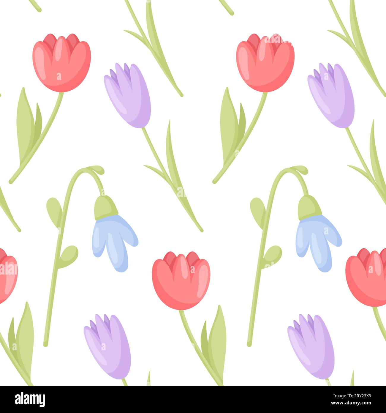 Spring flower pattern. Flower vector seamless pattern. Pattern with