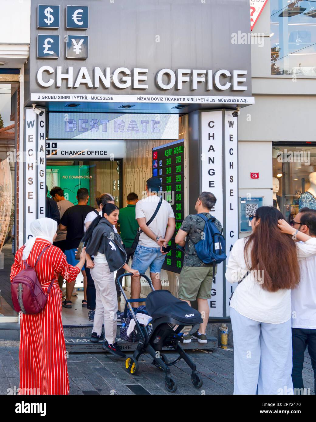 Istanbul, Turkey September 17, 2023 Istiklal street. Currency