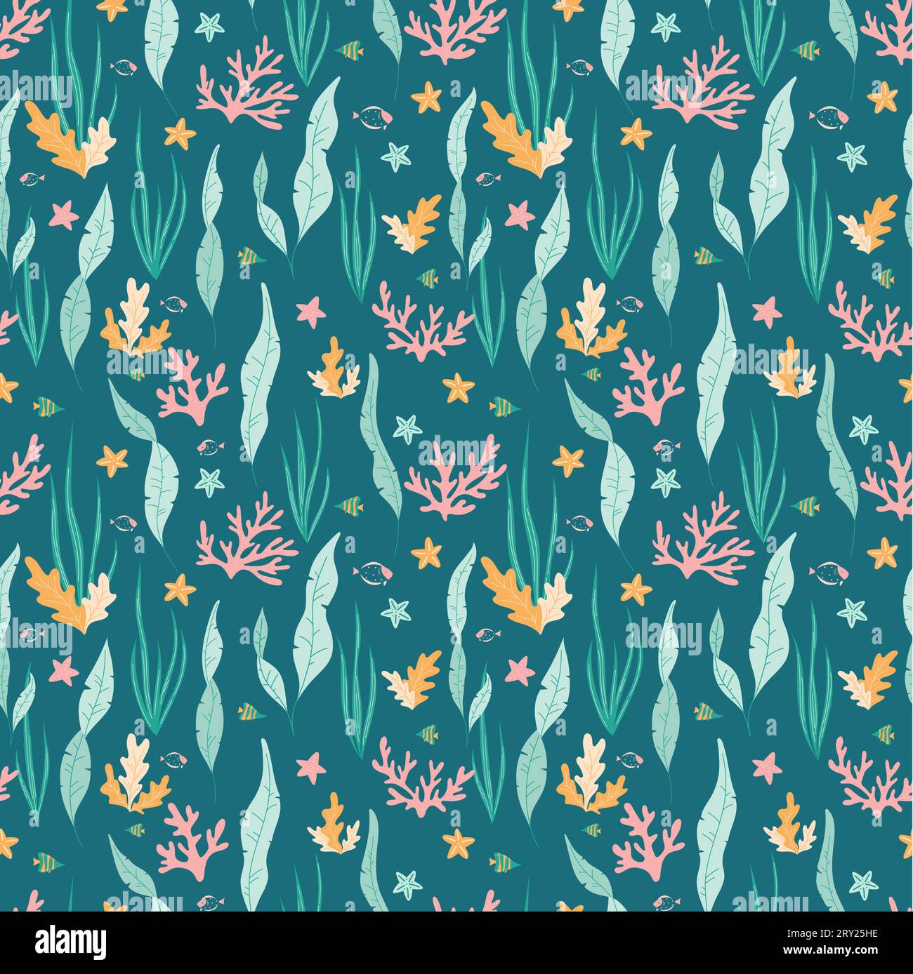 Aquatic plants seaweed algae illustration hi-res stock photography and ...