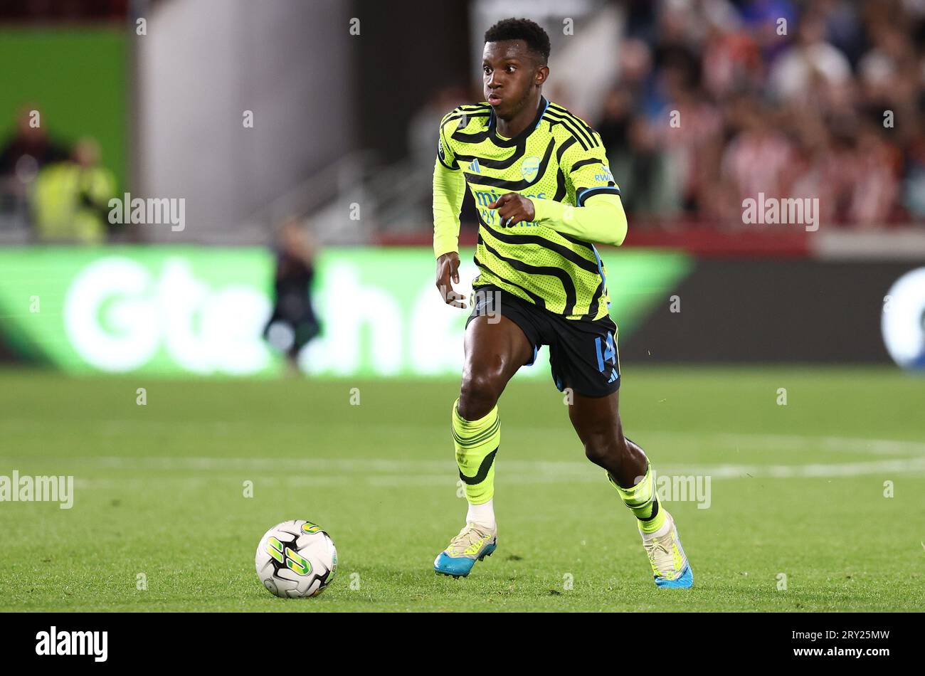 London, England, 27th September 2023. Eddie Nketiah of Arsenal during the Carabao Cup match at Gtech Community Stadium, London. Picture credit should read: Paul Terry / Sportimage Stock Photo