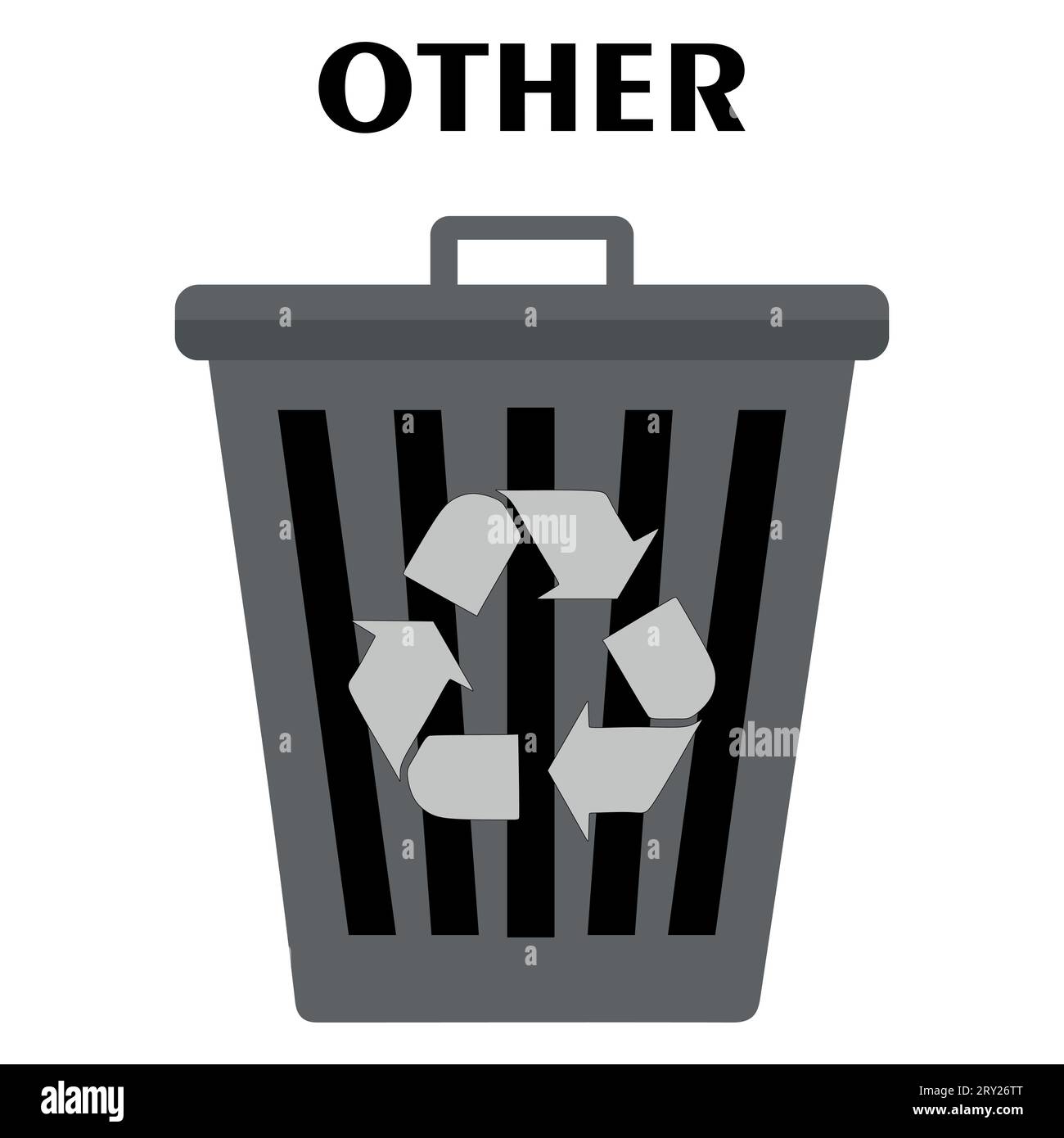 Trash Can vector icon. Illustration style is a flat iconic gray symbol on a transparent background. Sorting and recycling concept, Container Design el Stock Vector