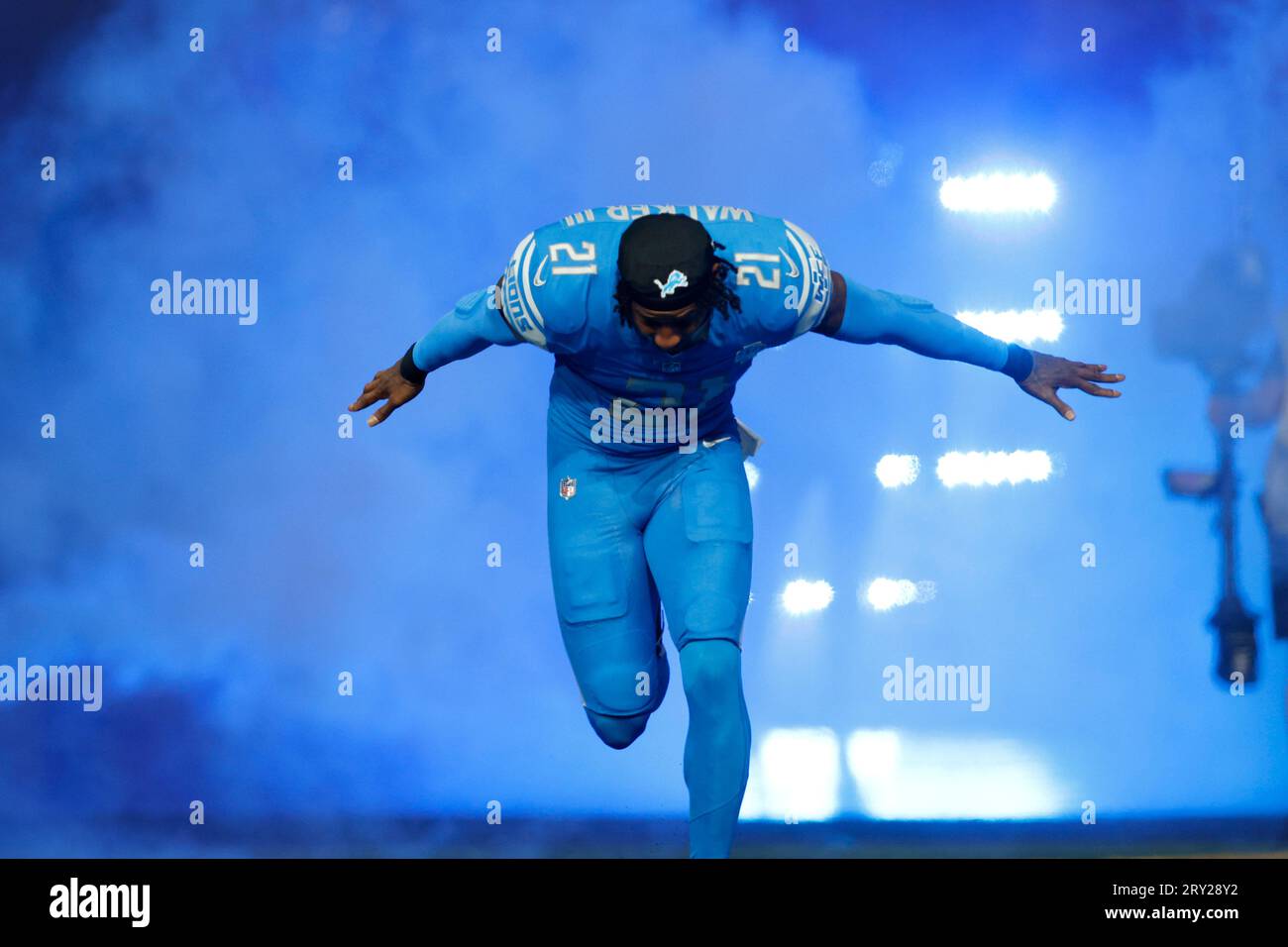 Detroit Lions safety Tracy Walker III is introduced before an NFL