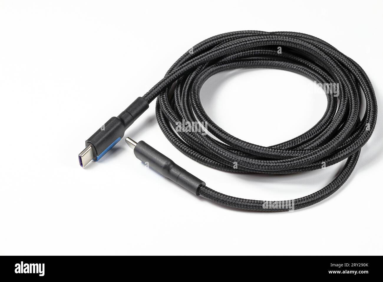 usb type c cable, isolate on white background Stock Photo