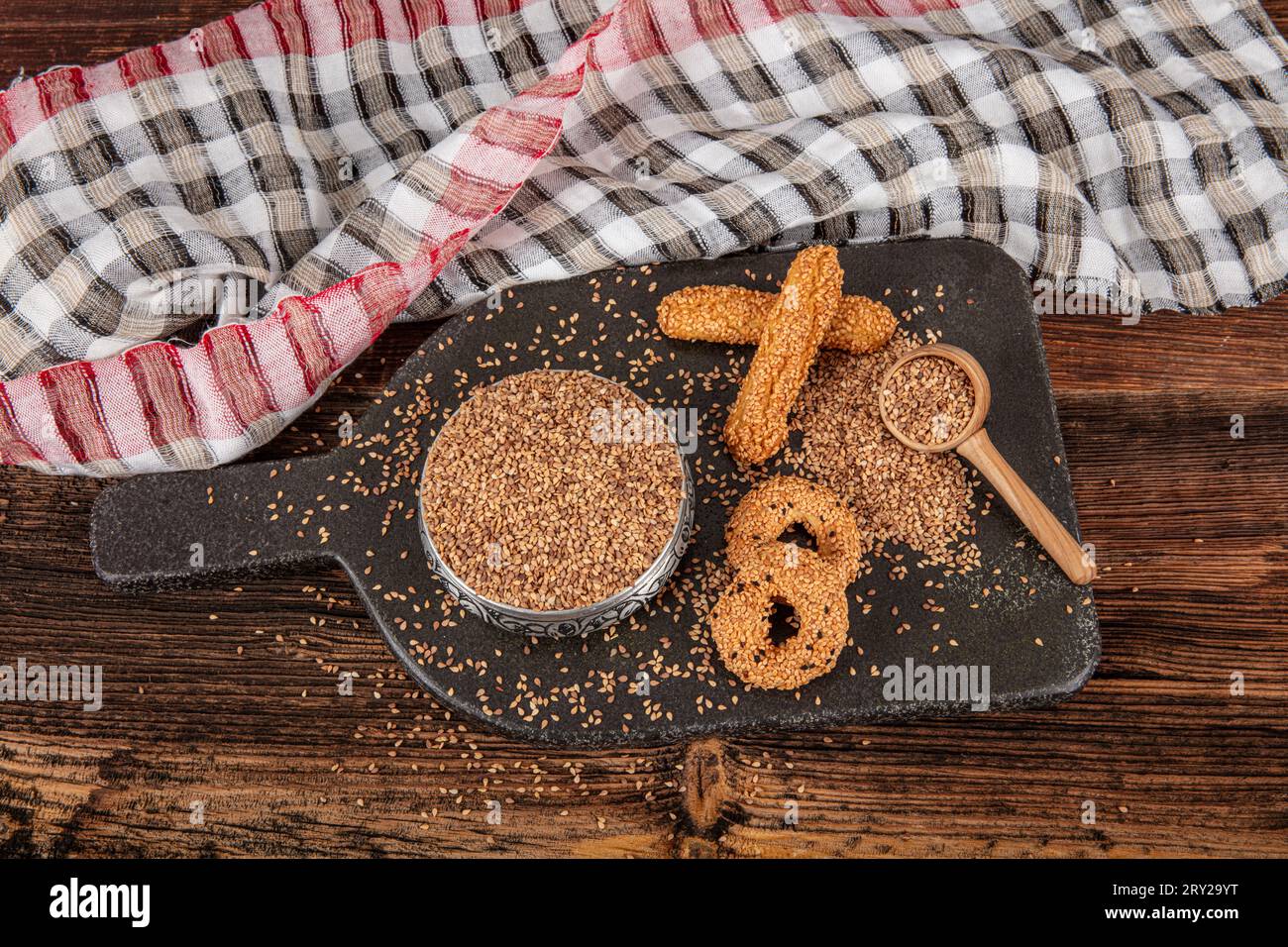 Roasted sesame seed. Pile of sesame seeds as background, spice or ...