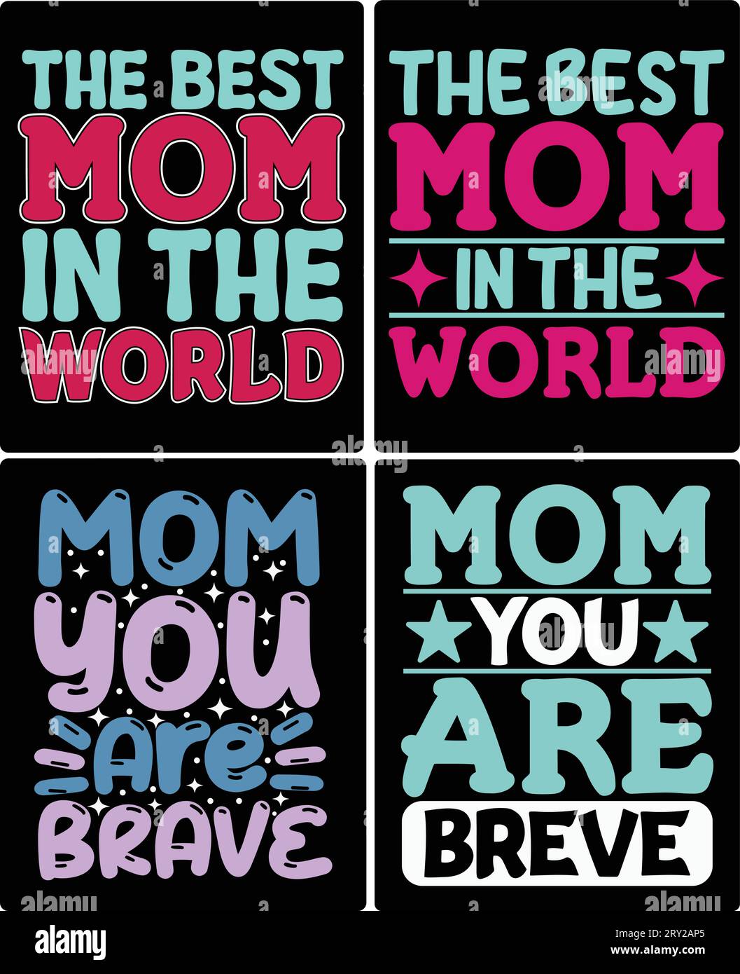 typography mom t shirt design if you want you can use it for other purpose like mug design, sticker design, water bottle design and etc Stock Vector