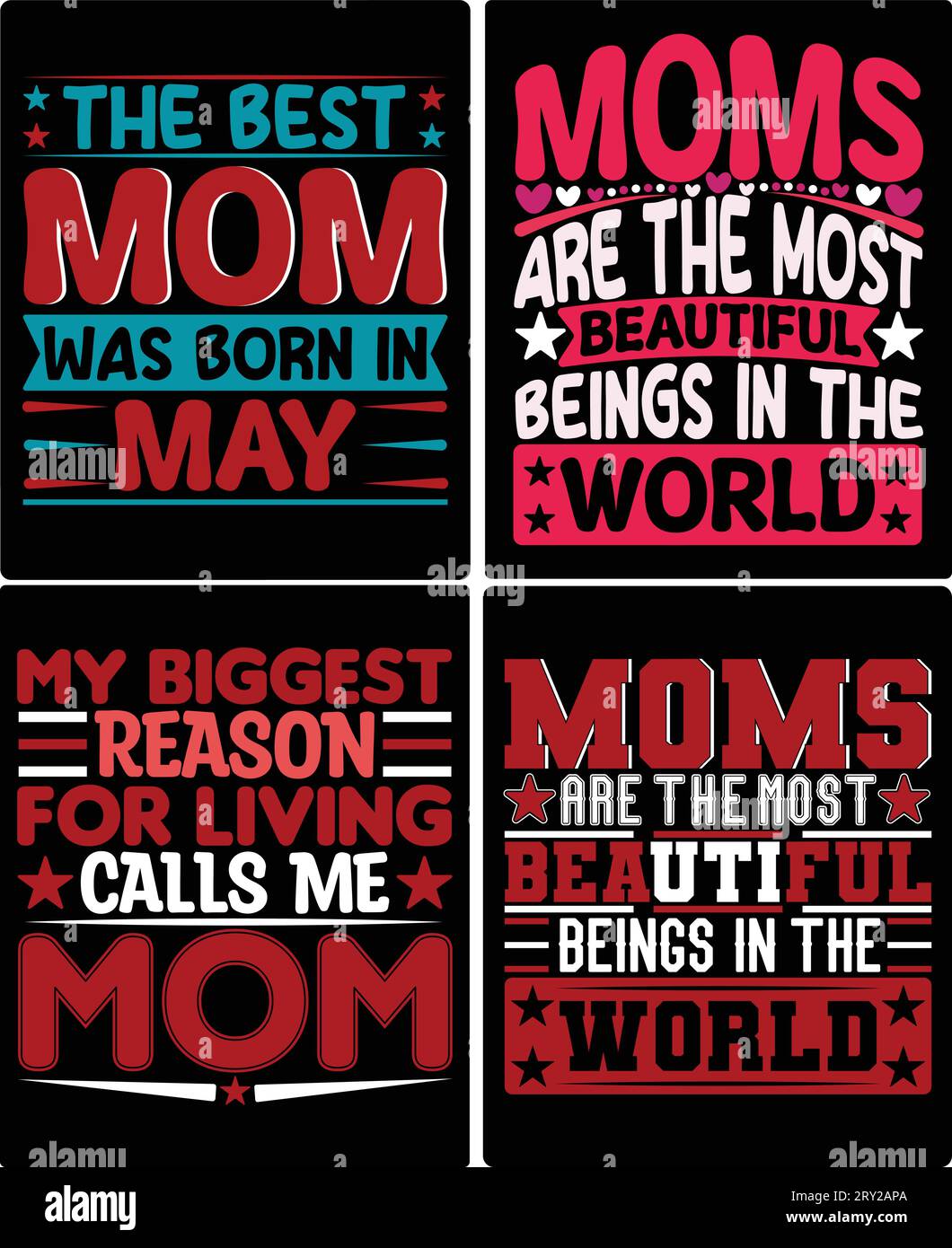 typography mom t shirt design if you want you can use it for other purpose like mug design, sticker design, water bottle design and etc Stock Vector
