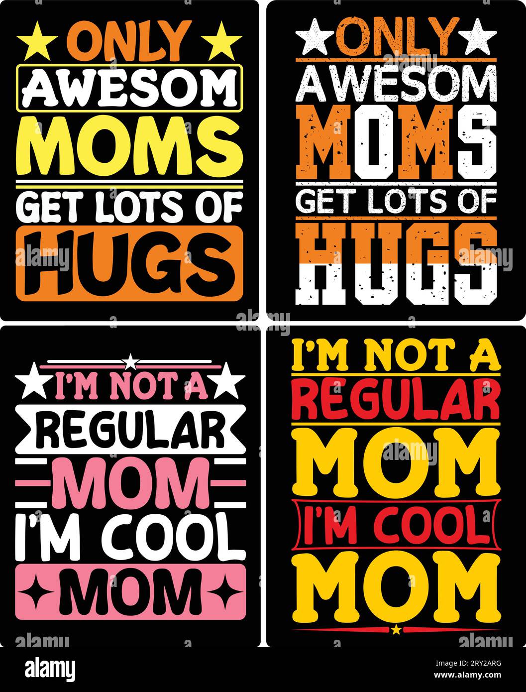 typography mom t shirt design if you want you can use it for other purpose like mug design, sticker design, water bottle design and etc Stock Vector