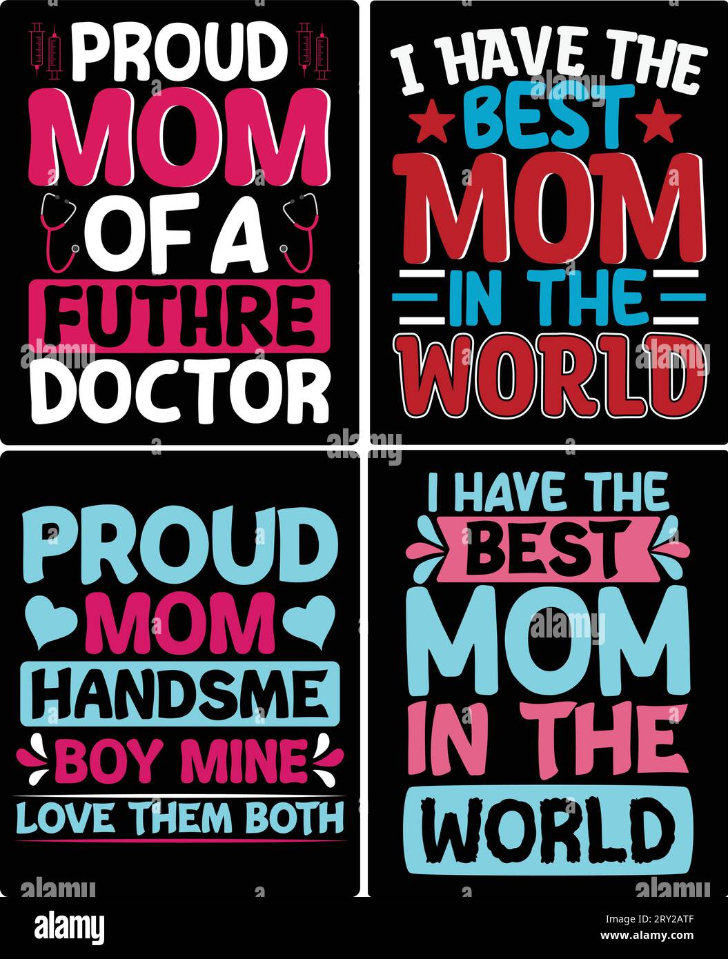 typography mom t shirt design if you want you can use it for other purpose like mug design, sticker design, water bottle design and etc Stock Vector