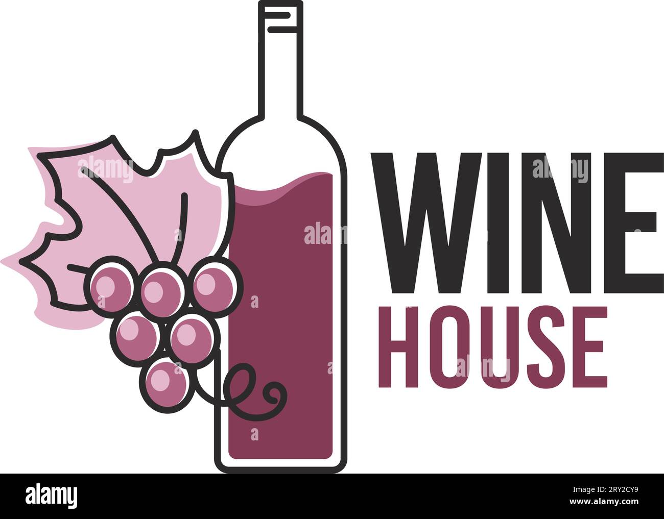 Wine house drinking alcoholic beverage from grapes Stock Vector Image