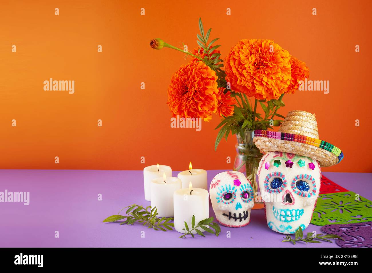 Day of the dead. Dia De Los Muertos celebration background. Sugar Skull ...