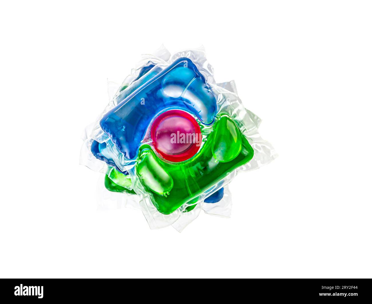 colored capsules for washing clothes on a white background. High quality photo Stock Photo