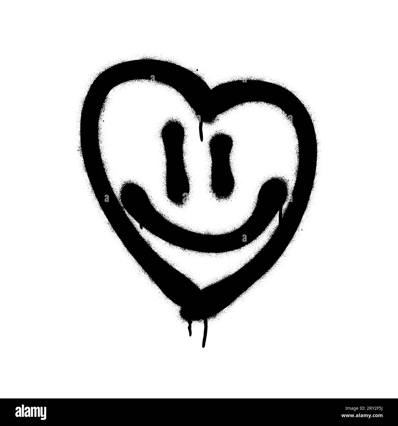 Spray graffiti happy heart emoji over white Stock Vector Image & Art