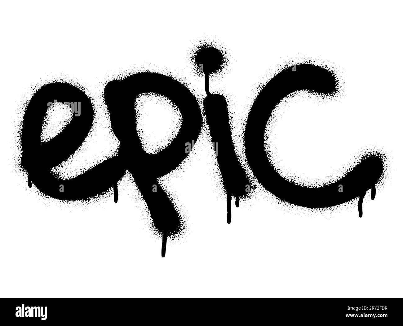 Spray graffiti quote EPIC over white. Stock Vector