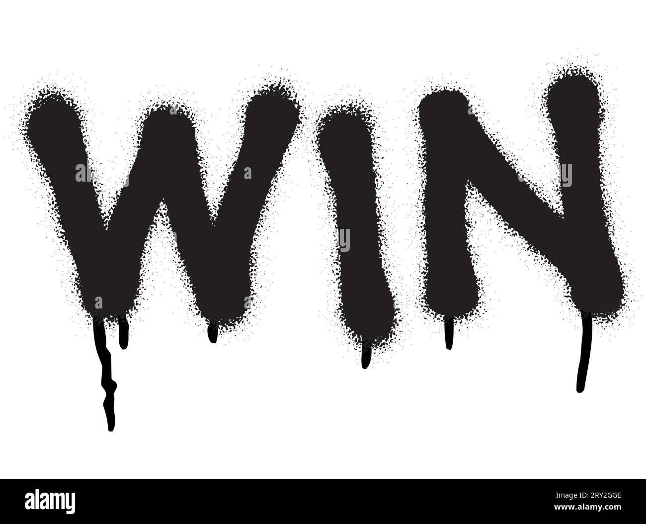 The spray-painted graffiti word WIN. White background. Stock Vector