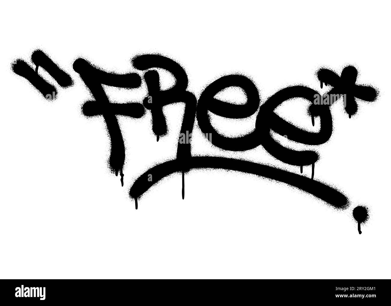 Isolated spray-painted graffiti tag FREE over white. Stock Vector