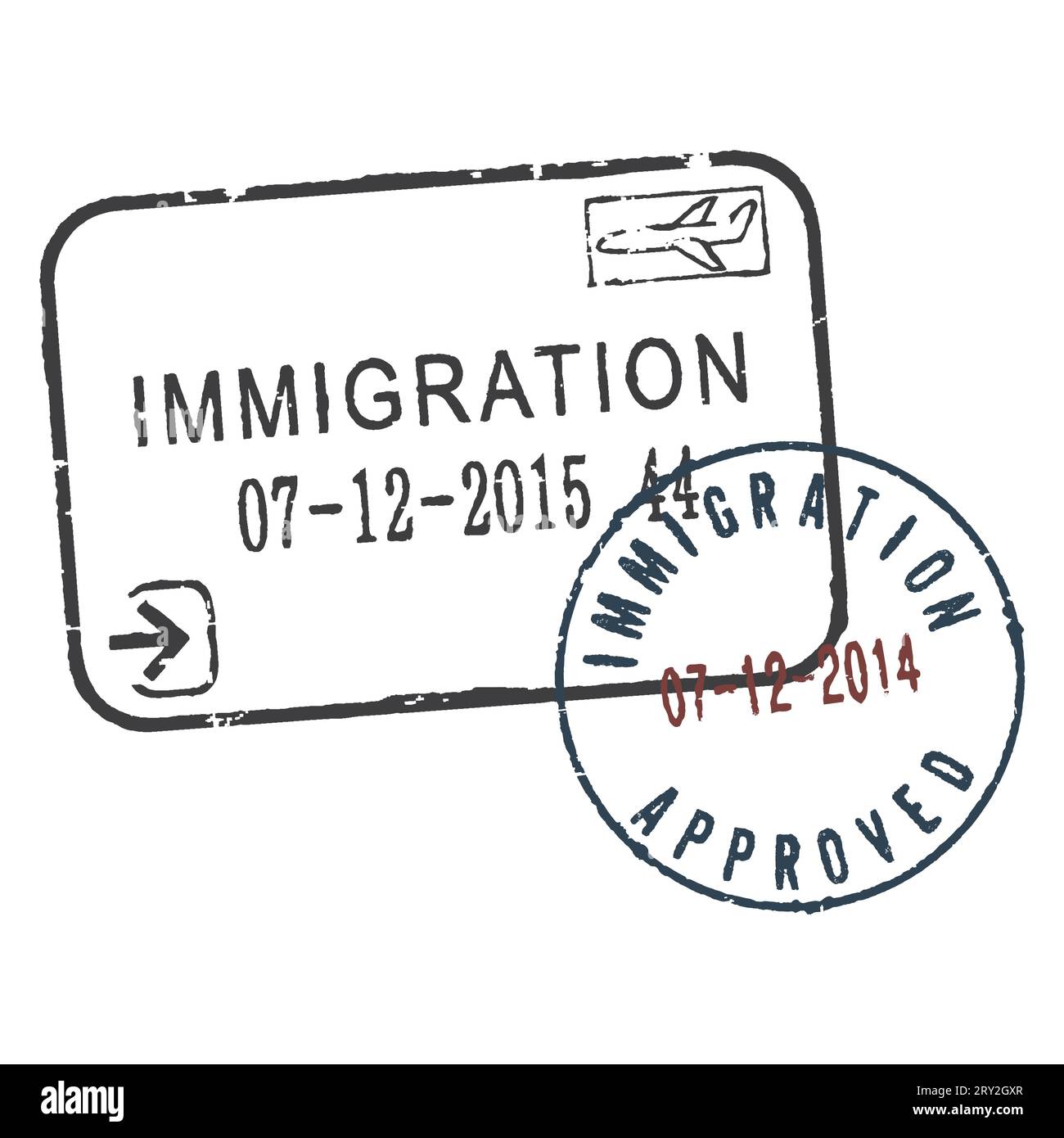Two passport rubber stamps IMMIGRATION Stock Vector Image & Art Alamy