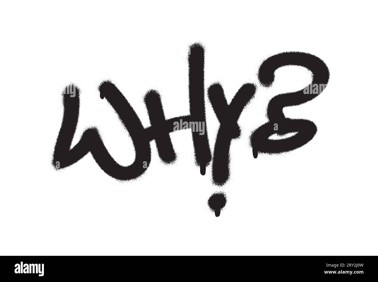 WHY? spray paint graffiti tag-question. White background. Stock Vector