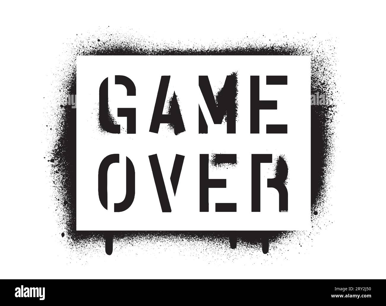Isolated GAME OVER quote. Spray graffiti stencil Stock Vector Image