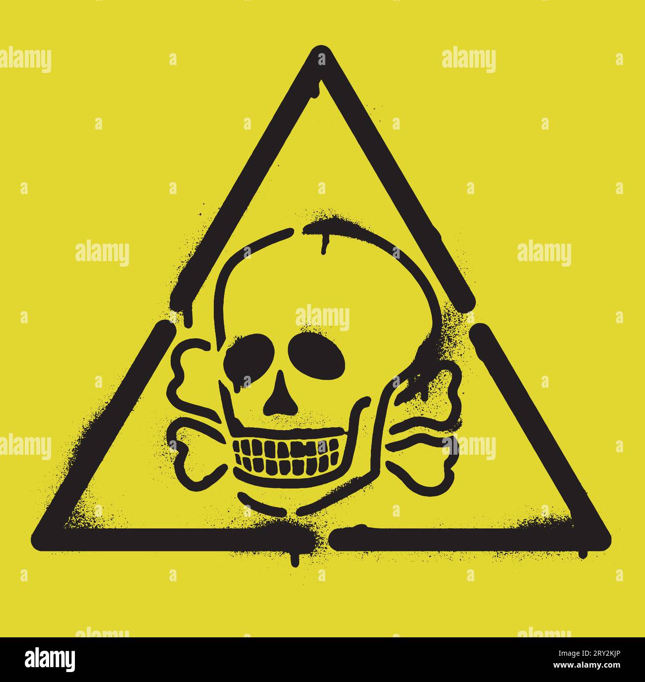 triangle-skull-and-crossbones-death-warning-sign-black-spray-graffiti-stencil-yellow-background-stock-vector-image-art-alamy