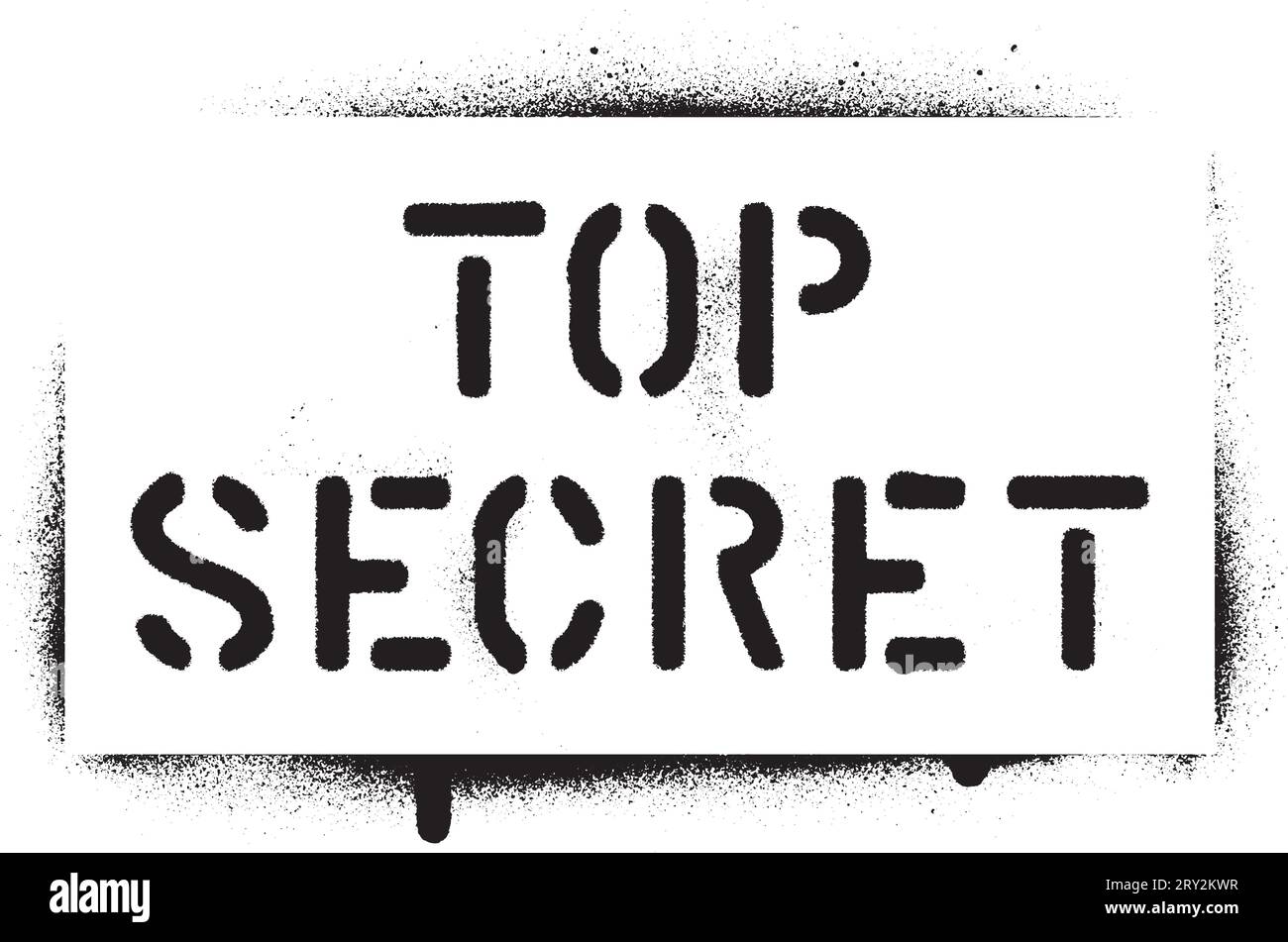 ''Top Secret'' spray paint graffiti stencil Stock Vector Image & Art