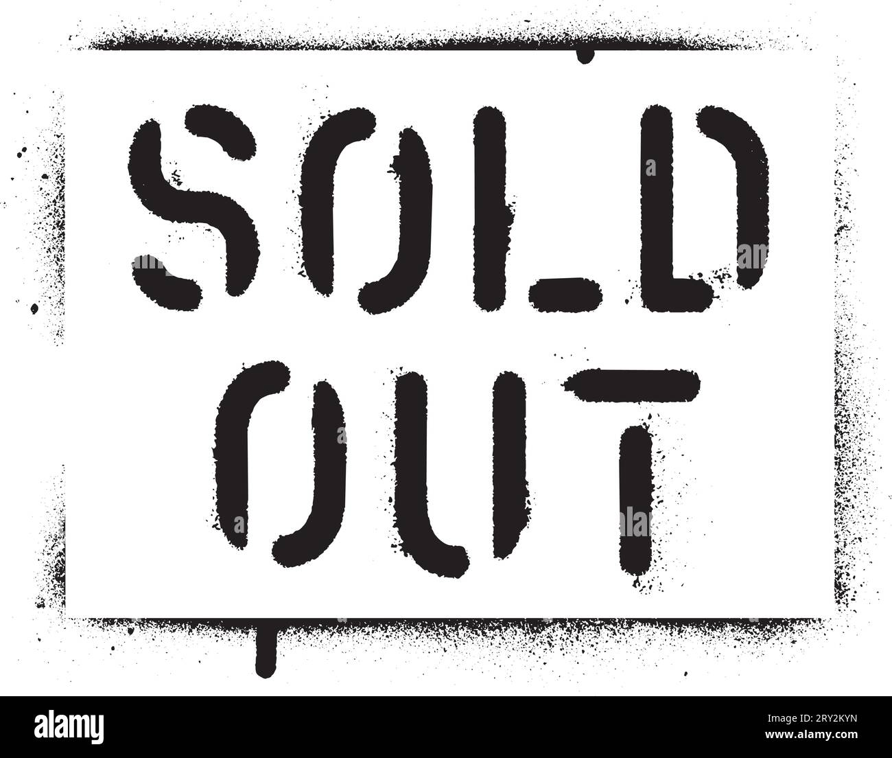 ''Sold Out'' quote. Spray paint graffiti stencil. Stock Vector
