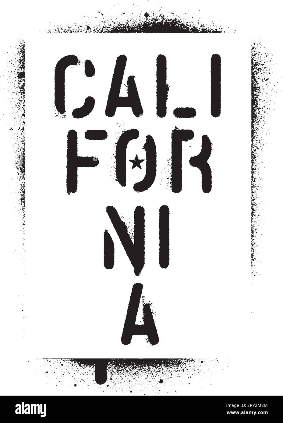 Spray paint graffiti stencil ''California'' Stock Vector