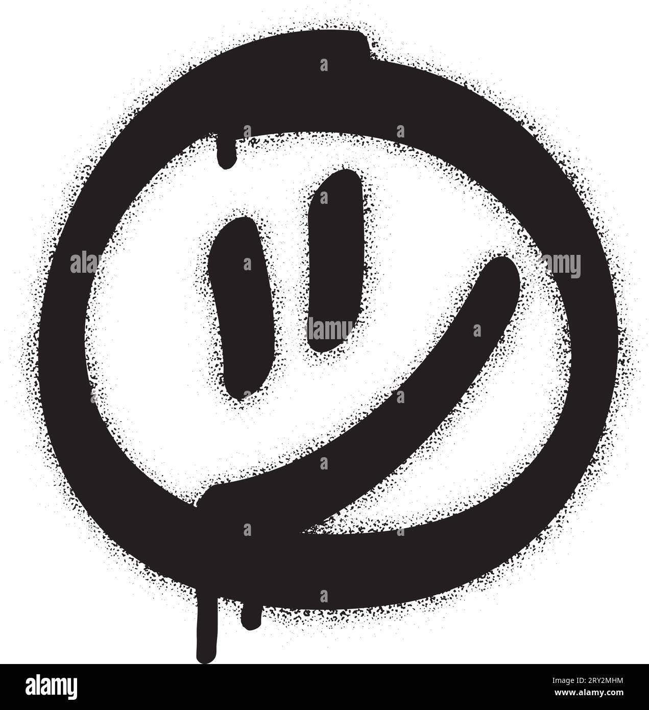Spray graffiti smile emoji symbol. White background Stock Vector Image