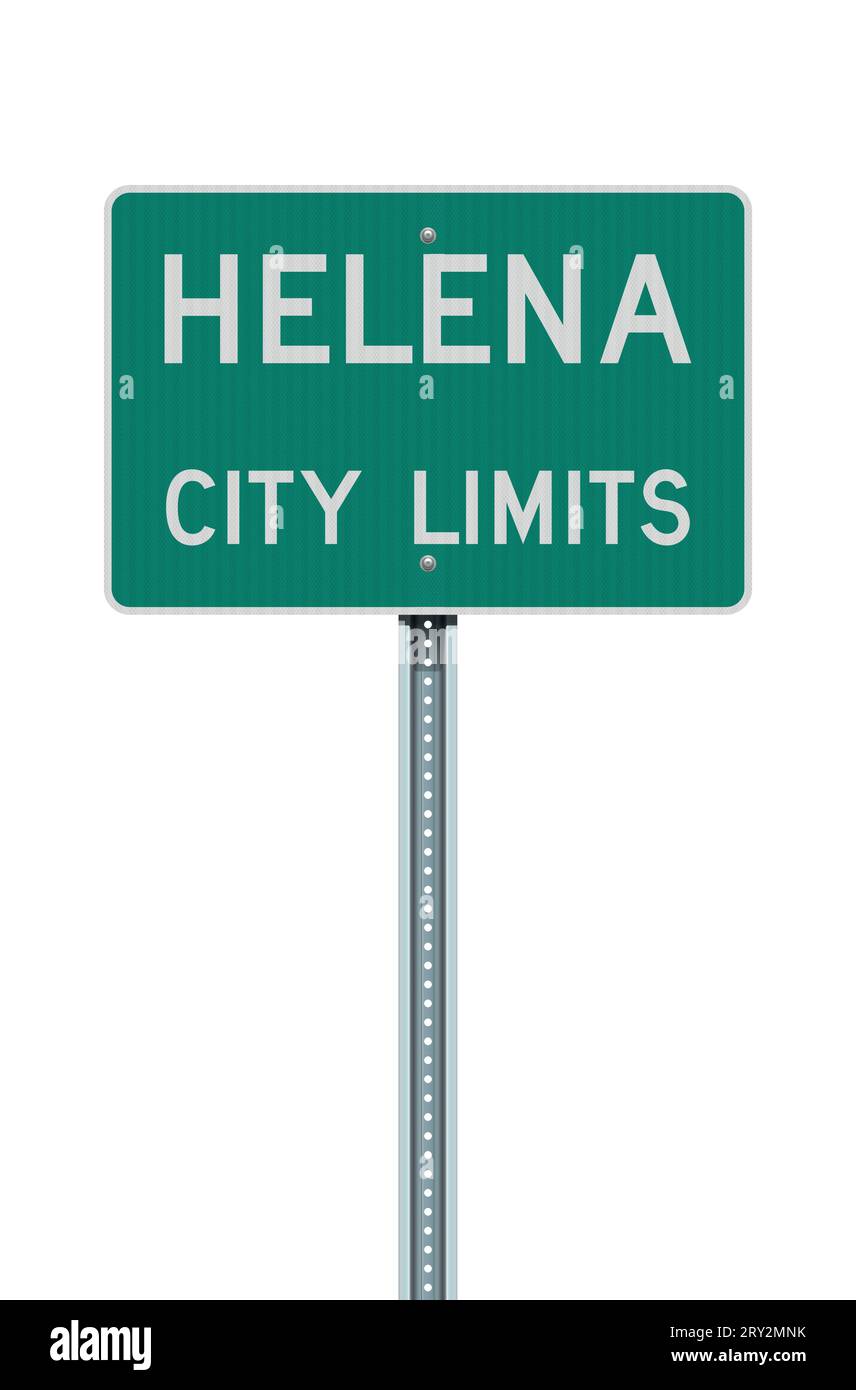 Vector illustration of the Helena (Montana) City Limits green road sign