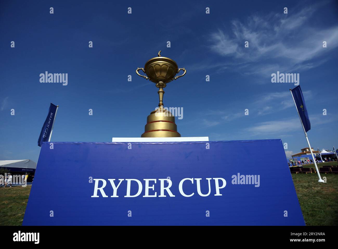 Rome, Italy 28.09.2023:  Official trophy cup of  the ceremony of  RYDER CUP 2023 at Marco Simone Golf & Country Club di Guidonia Montecelio, Roma Stock Photo