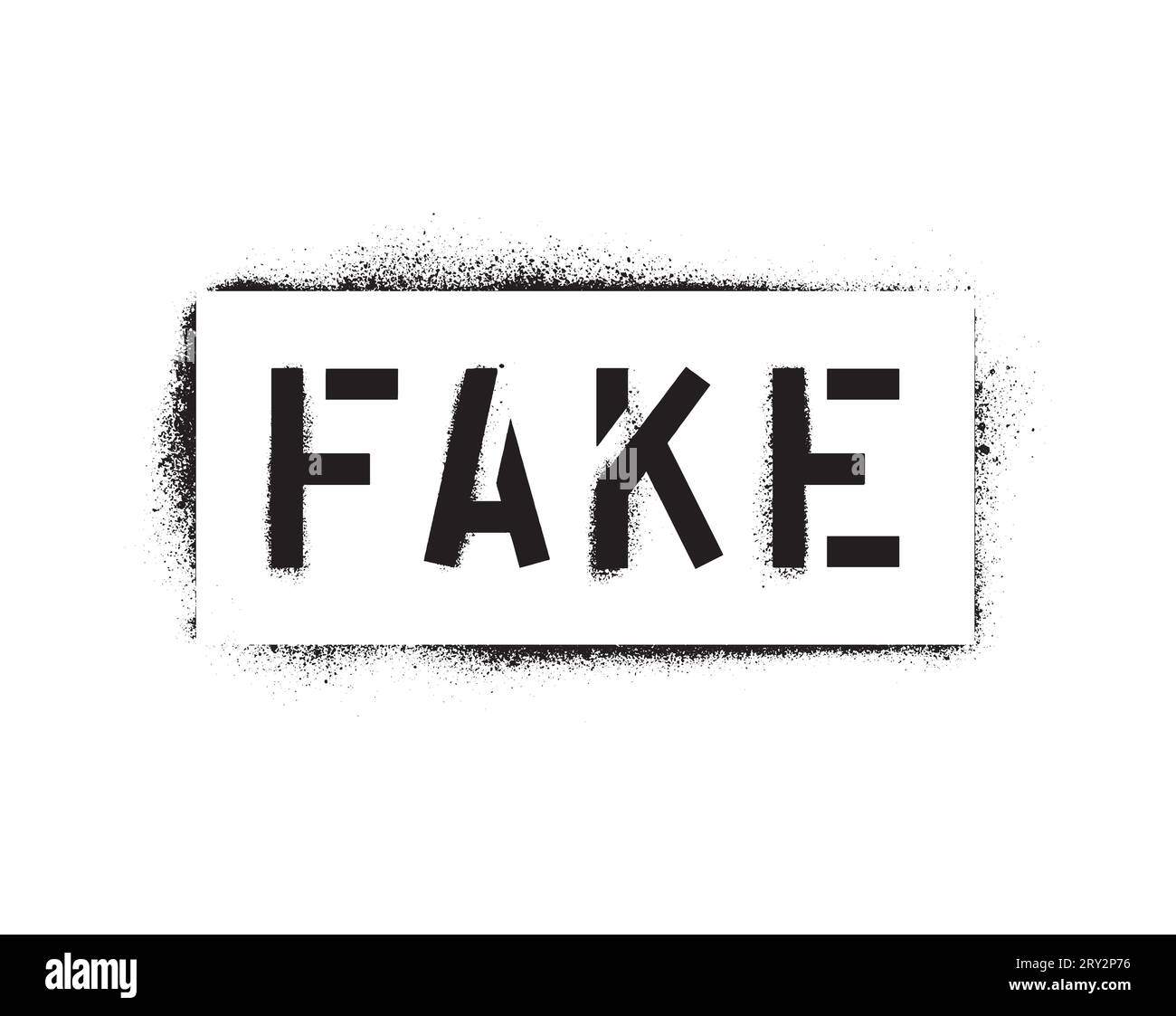 FAKE quote. Spray paint graffiti stencil. Stock Vector