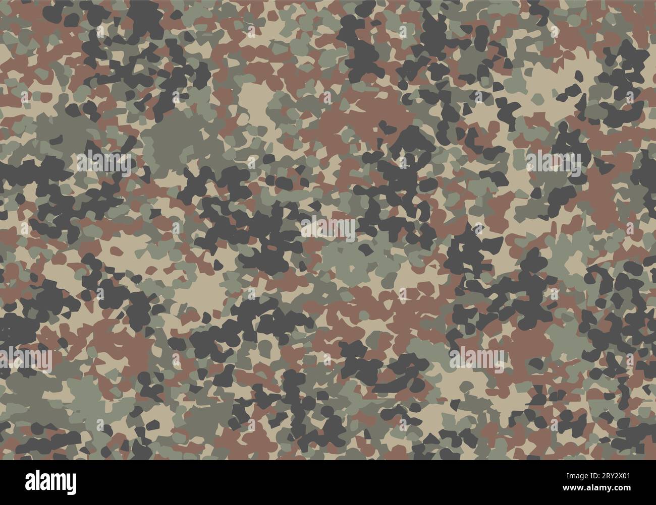 Military and hunting camouflage 'splotchy' seamless pattern. Five colors. Very effective in the natural environment. Stock Vector
