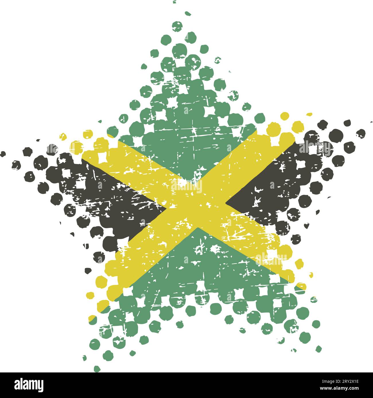 Jamaican star with grunge and halftone effects Stock Vector Image & Art ...