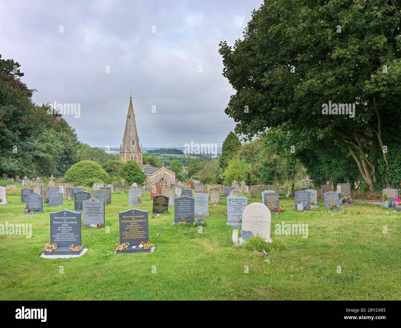 Churchyard and cemetery at the medieval christian parish church of St