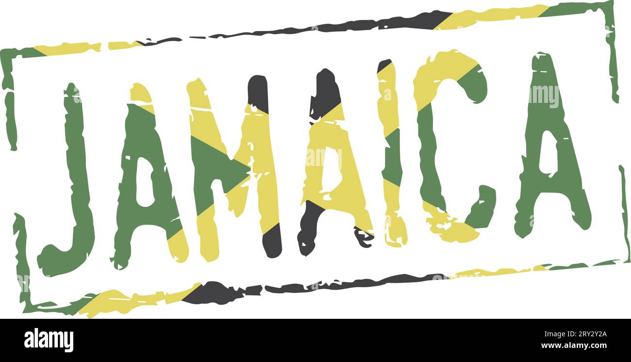 Grunge stamp 'Jamaica'. Jamaican flag inside stamp Stock Vector Image