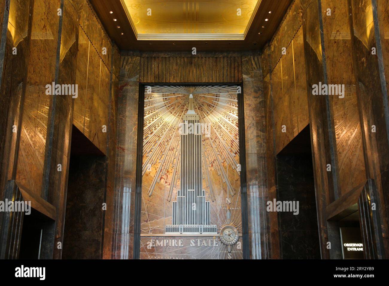 NEW YORK, USA JULY 4, 2013 Empire State Building lobby in New York