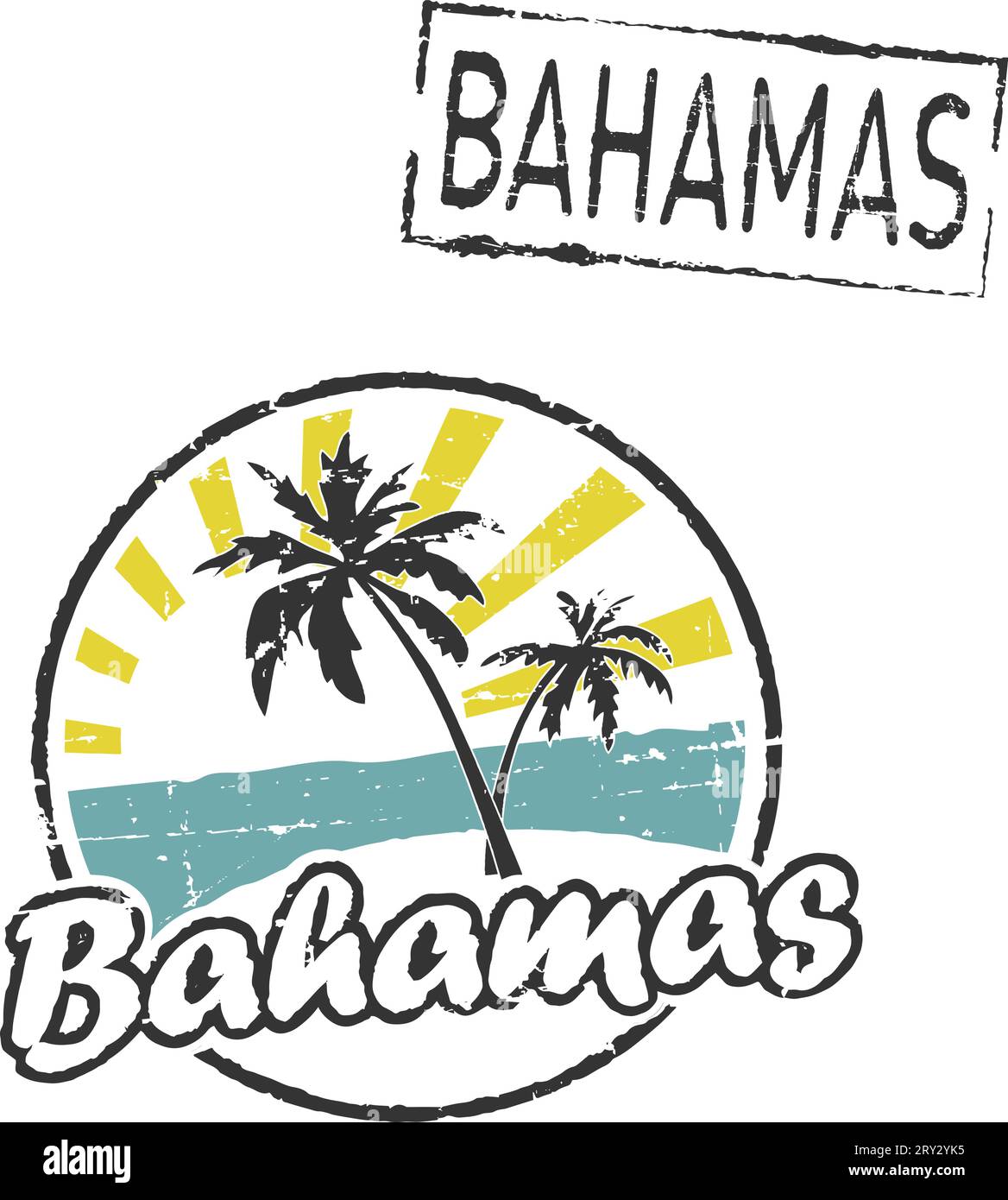Two grunge rubber stamps 'BAHAMAS' Stock Vector