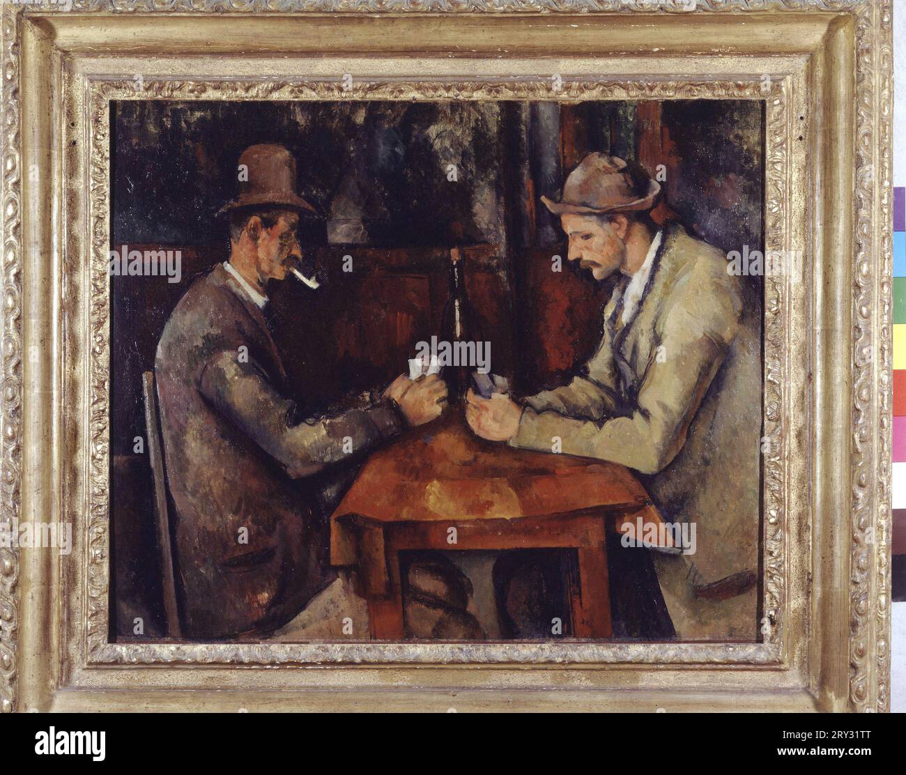 The card players - Les joueurs de carte - by Paul Cezanne, 1890-95, Musee d'Orsay Stock Photo