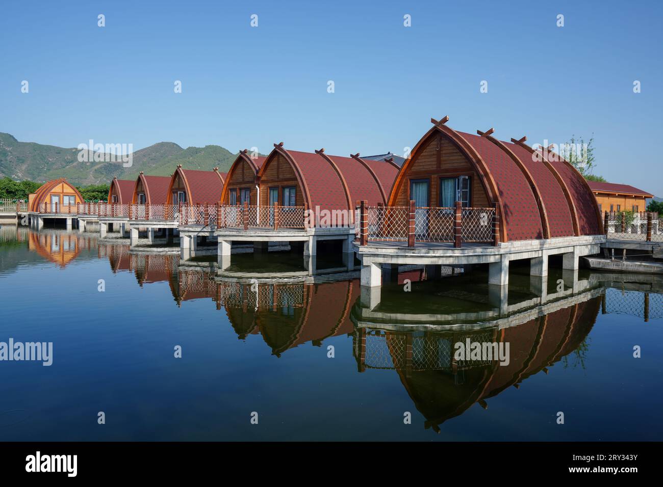 Zunhua City, China - May 13, 2023: Beautiful water resorts in mountainous areas, North China Stock Photo